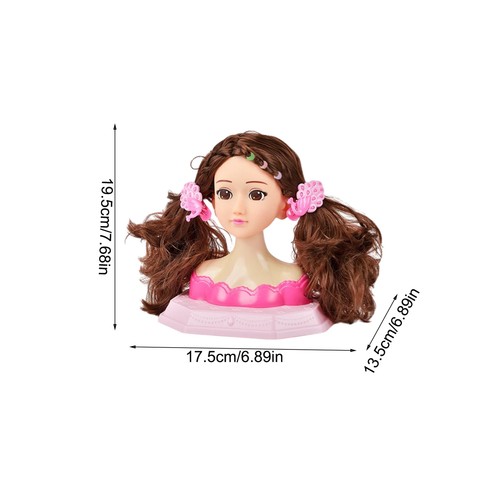 Hair Styling Doll Head Toy Kit - Kids Pretend Play Set Styling Head Kids Toy - Picture 5 of 13