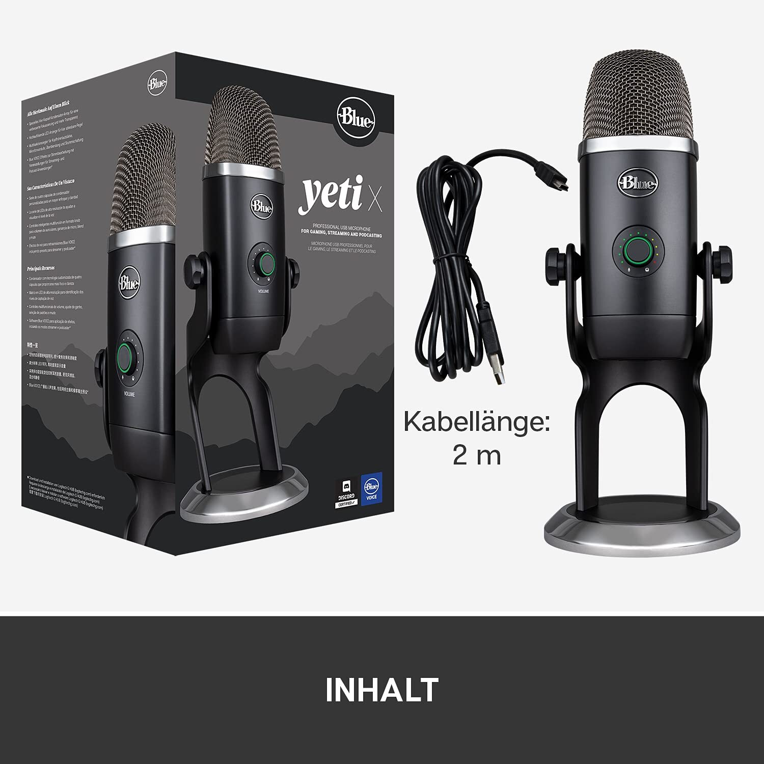 Blue Yeti X Professionelles KondensatorUSBMikrofon Audi Aufnahme