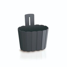 Wood-Look Plastic Hanging Plant Pot Garden Flower Planter for Patio & Balcony