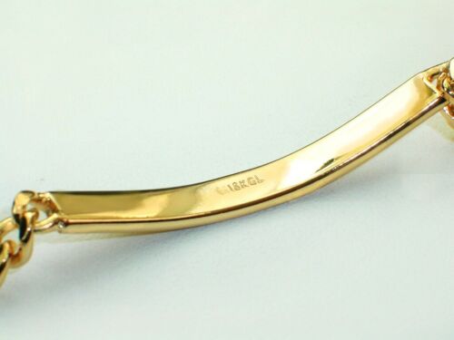 Unisex Slim Classic Tight Curb Link Chain 18k Gold Layered ID Bracelet 5mm x 8" - Picture 3 of 8