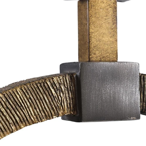 Uttermost Contemporary Resin Marble Iron and Fabric Table Lamp in Gold - Picture 6 of 8