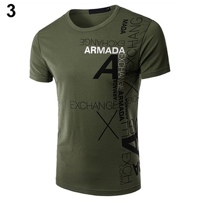 maravilloso Hombres Verano Camiseta de manga corta Ocio deportes o