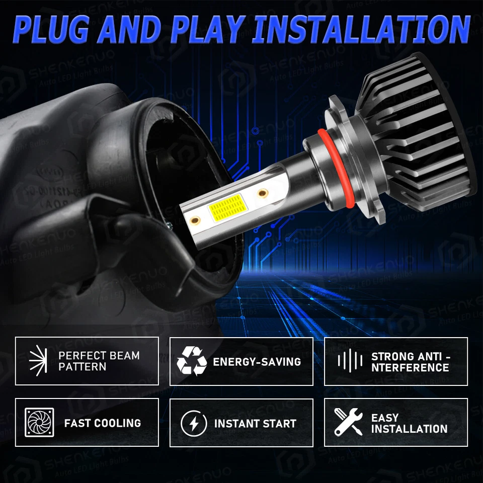 适用于 Freightliner M2 106 2011-17 - 前 LED 车头灯高/低+雾灯泡套件 — 第 2/4 张图片