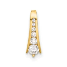 10k Yellow Gold Polished CZ Fancy Chain Slide Pendant