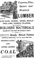 1900 Gordon Horton & Co Hemlock Lumber Builders Materials Upper Lehigh Coal