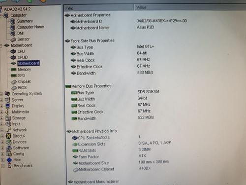Slot1 ASUS P2B rev. 1.02. MoBo Intel 440BX chipset with PII 300MHz & I/O shield - Afbeelding 13 van 15