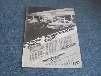 1986 Mopar Direct Connection Vintage Ad ''The Best Dressed Cars Shop DC.''