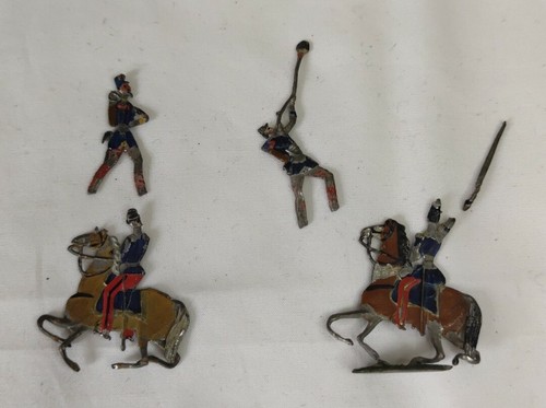 Plats d'étain Zinnfiguren, Flat tin : 14 soldats français premier empire tente - Picture 7 of 8