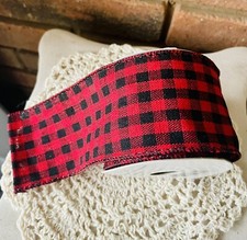 Plaid Christmas Ribbon Red And Black
