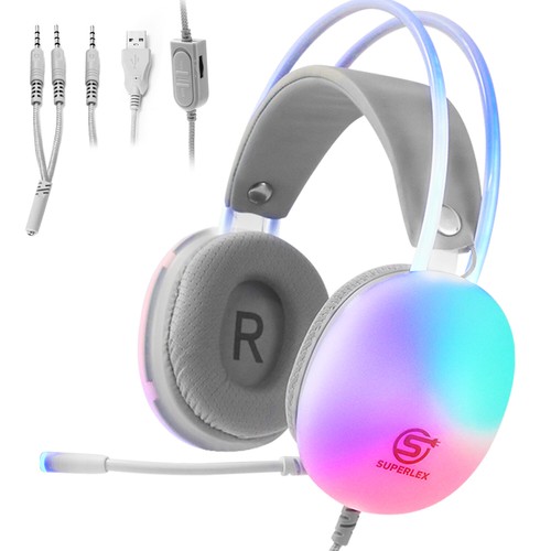 Wired Gaming Headset Microphone LED For Laptop PS4 Nintendo Switch PC Adult Kids - Picture 7 of 12