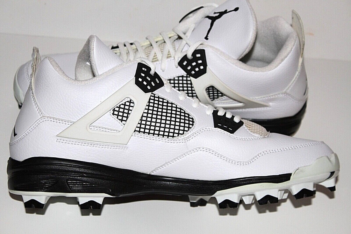 NEW Nike Air Jordan 4 IV MCS Retro Baseball Cleats Mens 14 White
