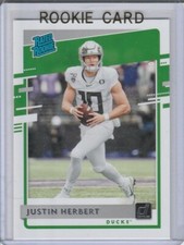 JUSTIN HERBERT ROOKIE CARD $$ Donruss RATED RC 2020 Football Ducks CHARGERS!