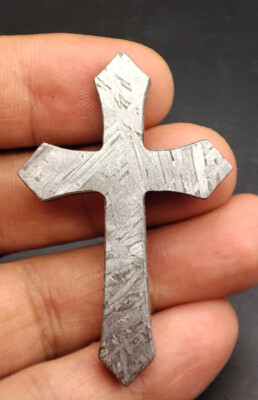 20g Altay Iron Meteorite Slice Aletai Meteorite carving cross Necklace Pendant