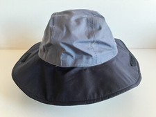 GUIDE'S CHOICE Gray/Black WIDE-BRIM RAIN HAT Fleece-Lined Summer Hike Cap Sz S/M