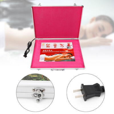 16Pcs/20Pcs Natural Massage Stones Hot Spa Rock Basalt Stone With Heater Box USA