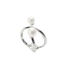 925 Sterling Silver Jewellery Pearl Design Rhodium Plated Ring Sizes L/N
