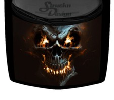 Skull Fire Fiery Truck Hood Wrap Vinyl Car Graphic Decal 58