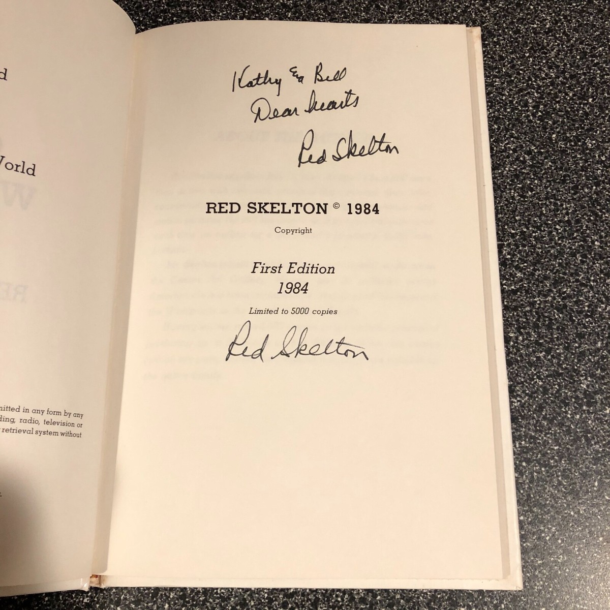 Red Skelton Limited First Edition Hand Signed Hardback Book “OLD