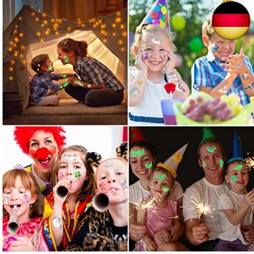 MarckersHome Glitzer Tattoo Set für Mädchen Temporäre Glitzer tattoo 12 Farben G - Bild 5 von 9