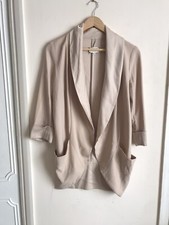 Wilfred Chevalier Open Front Women's Blazer Jacket Us Size 2 / Uk 6 Beige