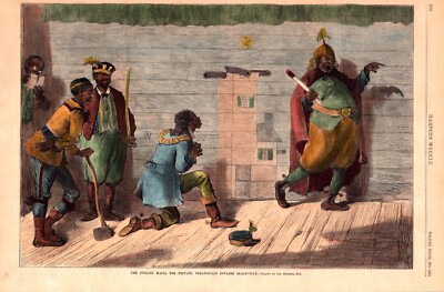 1878 Satire- Private Theatricals  Antique Hand-Colored Wood Engraving