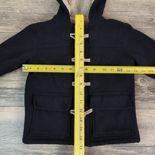 Baby Gap Pea Coat Wool Tapestry Navy Blue Toggle Button Toddler 2 Year Full Zip - Picture 7 of 8