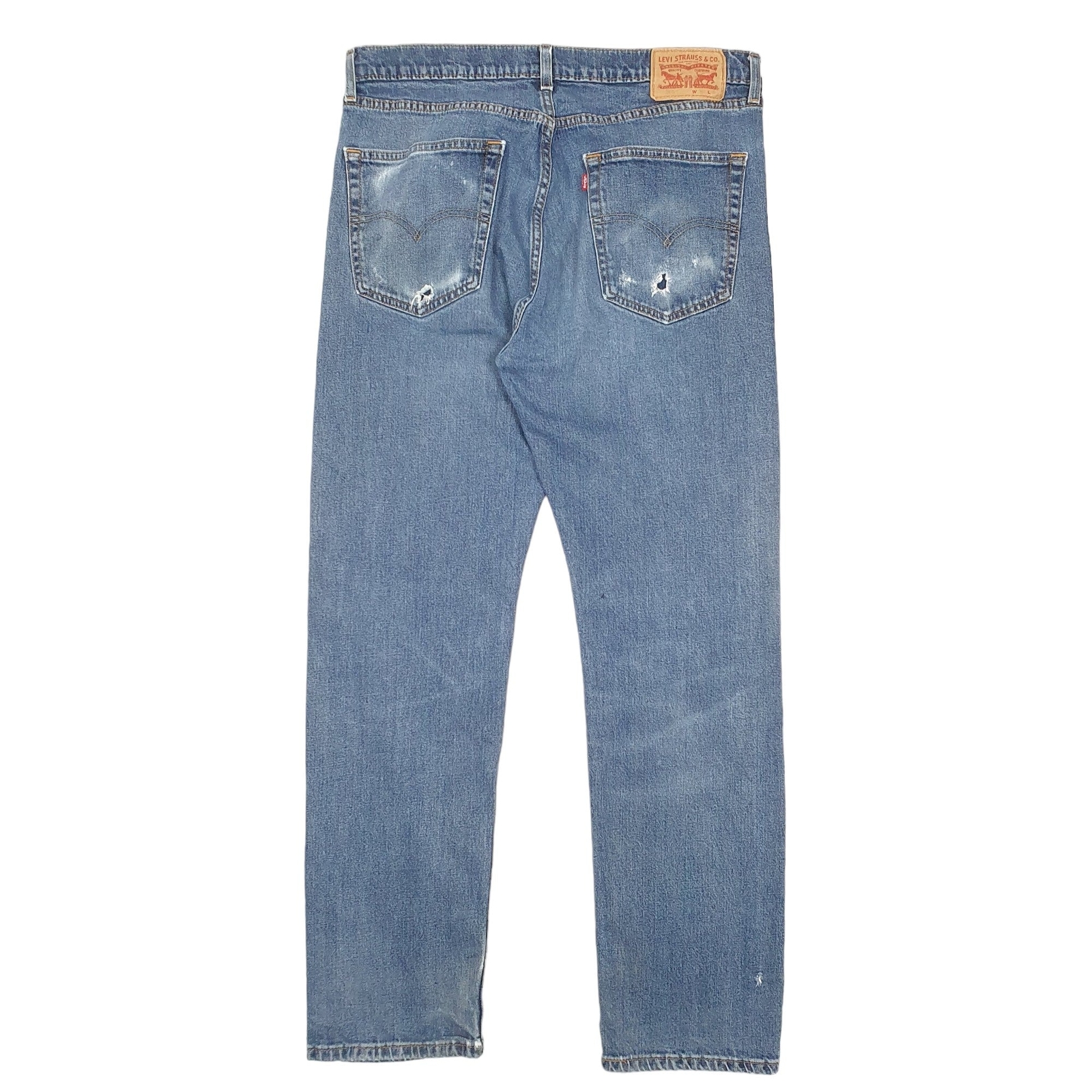 LEVIS 505 Jeans Regular Fit Blue Denim Trousers Mens W36 L32 image 3