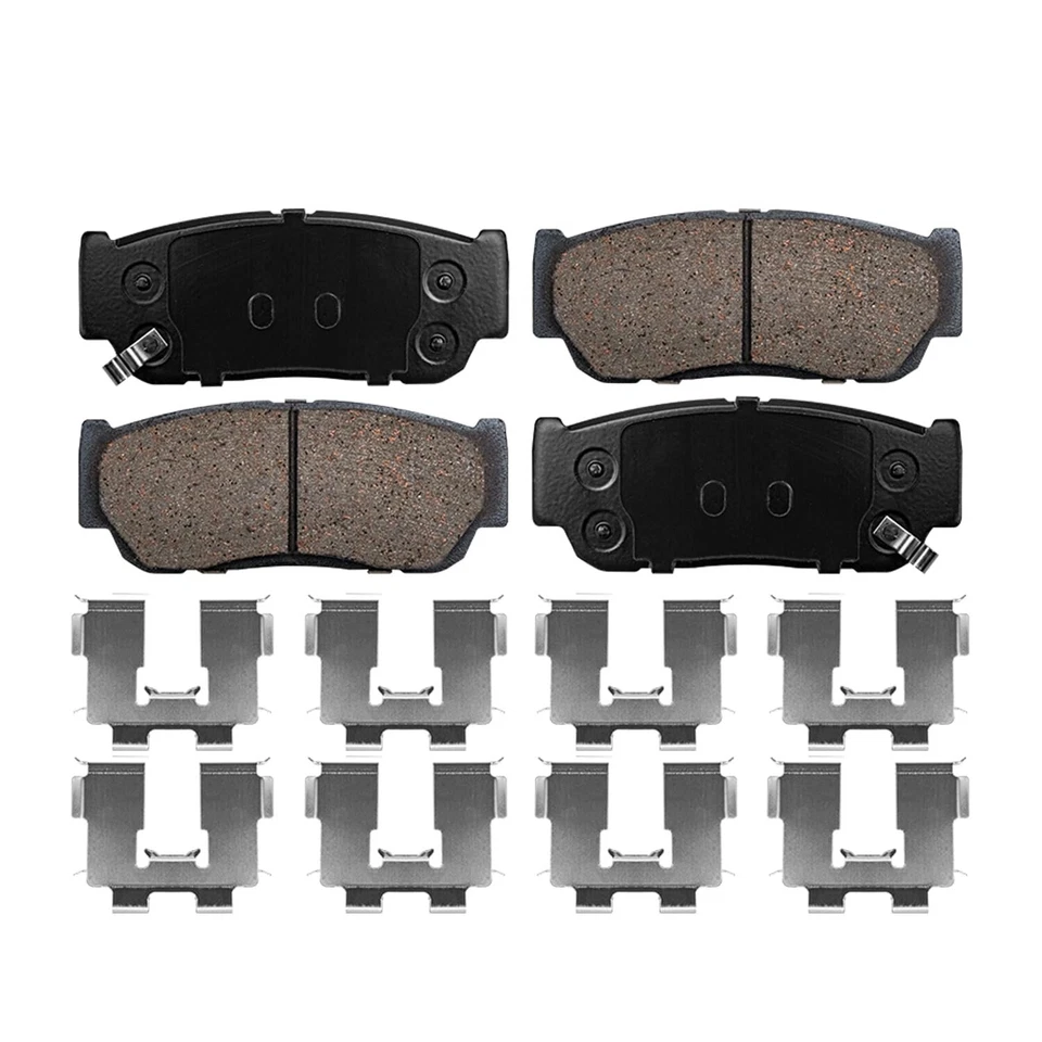 Pastillas de freno traseras de cerámica con hardware para Kia Sorento 2003-2006 2007 2008 2009 Foto 3 de 4