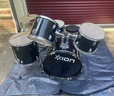ION Acoustic 7 piece Drum Kit Black w/ Bass Drum, Toms, Snares & Bass Drum Pedal