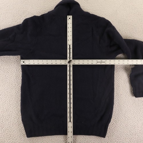 Suéter Geelong Para Hombres M Azul Mantón Cuello 100% Lana Tweed Codo Parche Cárdigan - Imagen 9 de 13