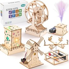 5 Individual STEM Science Kits for Kids, Wood Arts and Craft Kits, STEM Toys for