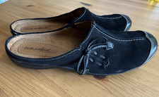 Naturalizer Natural Soul Fanner Women's Black Suede Slip On Mules Shoes Sz 9.5M