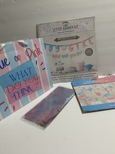 Gender Reveal Party Supplies, Baby Shower Boy or Girl Decoration Bundle Lot Of 4