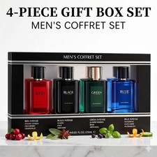 Mens Cologne Gift Set 4pc Eau De Toilette Spray Long Lasting Fragrance 0.85oz