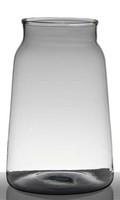 Inna-Glas Bodenvase Quinn, Recycelt, Trichter - Rund, Klar - GrüN, 35Cm, Ø 24Cm