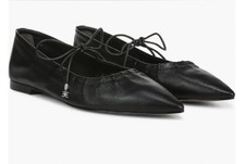 Sam Edelman Women's Bri Ballet Flat Black Leather