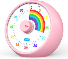 Visual Timer for Kids, 60-Minute Countdown Timer for Classroom Office Kitchen, D