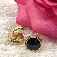 Vintage Swarovski Earrings Black Crystal Clip...