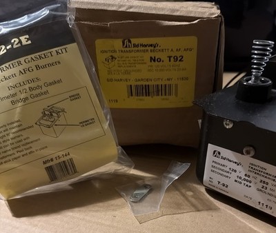 Sid Harvey T92 Ignition Transformer for Beckett A AF AFG. Gasket Kit Included.