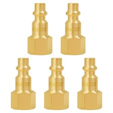 SUNGATOR 1/4 Inch Female Air Plugs, 5-Pack Brass NPT Industrial 1/4''