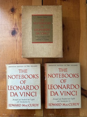 Notebooks of Leonardo da Vinci (2 vols.) Maccurdy 1938 1st U.S. Edition Slipcase