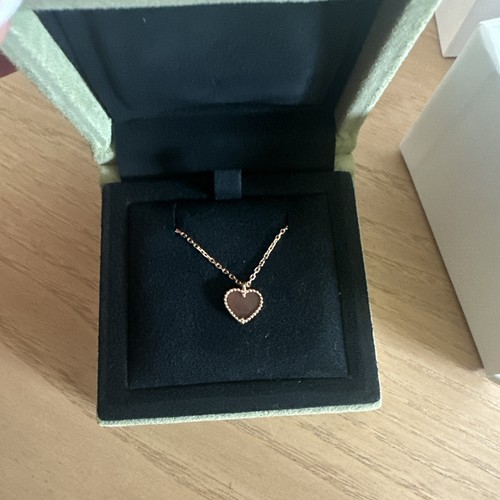 Van Cleef & Arpels Sweet Alhambra Heart Pendant Necklace 18K Rose Gold