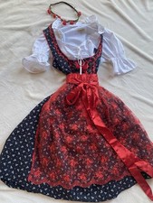 ALLMAND Dirndl Gr. 34 schwarz/rot mit weißer...