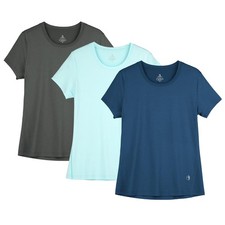 Women's Workout Running T-Shirts - Fitness Yoga Athletic Gym Tops Pack of 3 