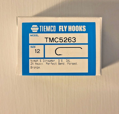 100 Tiemco Fly Tying Hooks, TMC 5263, Size 12