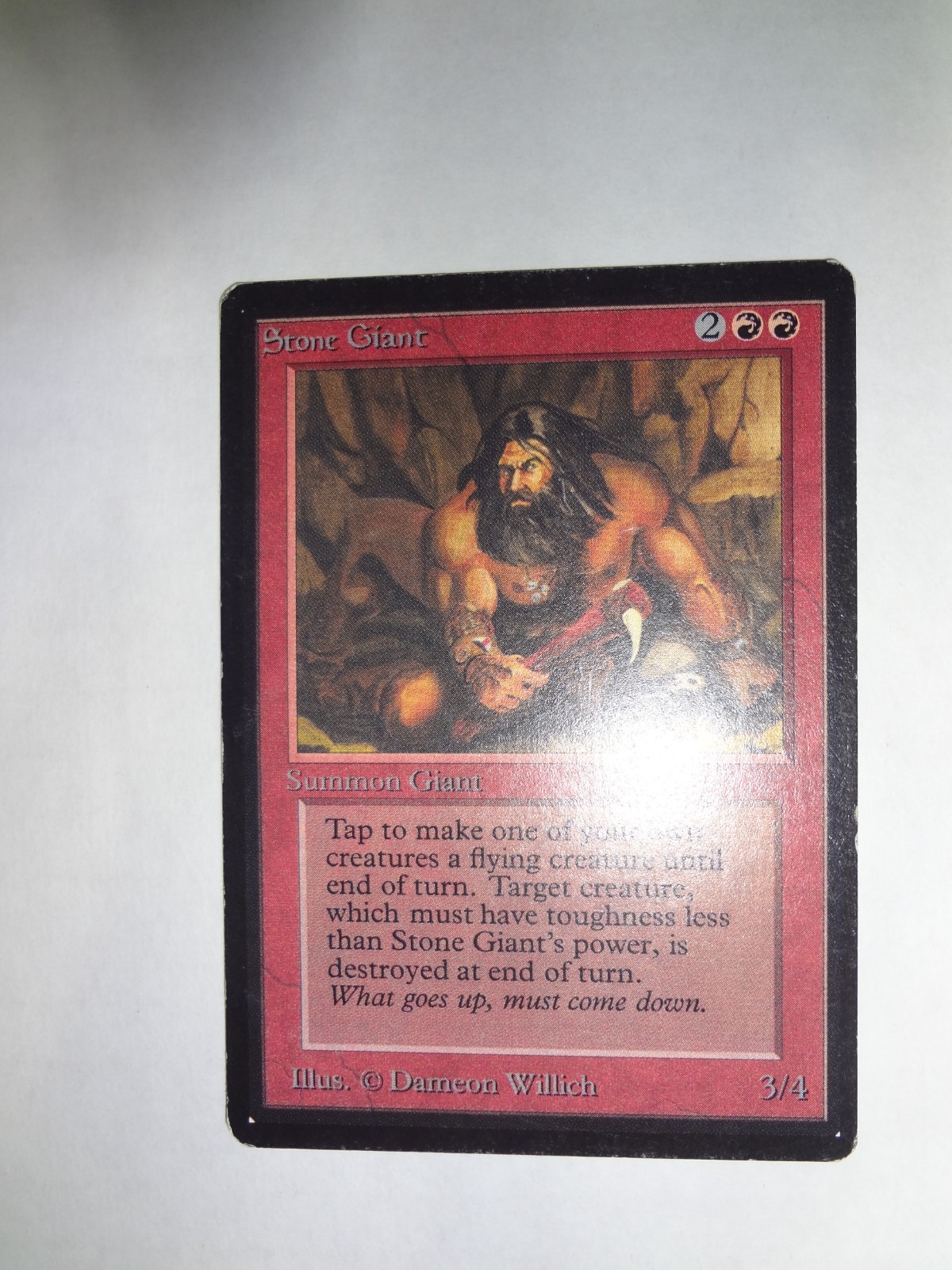 MTG MAGIC THE GATHERING CARD ORIGINAL BETA RED STONE GIANT CREATURE x1 UNCOMMON