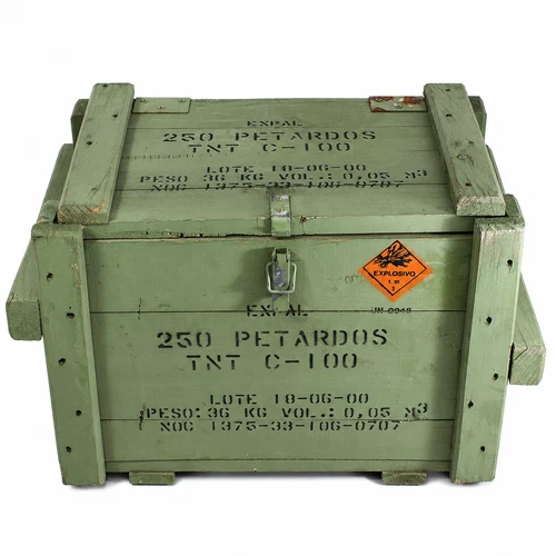 EXPAL TNT C-100 Military Wooden Ammunition Explosive Crate Original Vintage