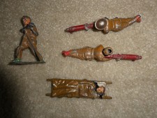 Lot of 4 Vintage Barclay Cast Metal Army Soldiers Men Figures 3" Tall 2