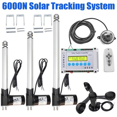 Dual Axis Solar Panel Track Tracker Kit-2PCS 6000N Linear Actuator W/ Anemometer