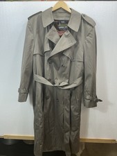 Vintage London Fog Towne Trench Coat Men s 44 reg Zip Out Lining Overcoat Belt